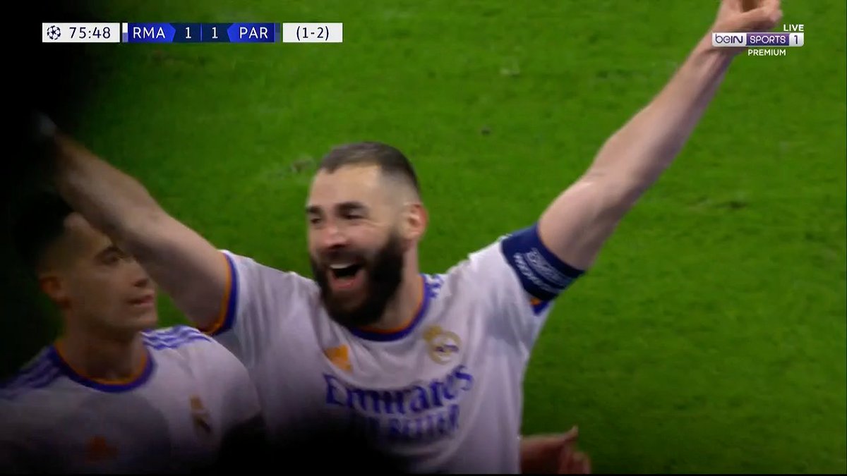 🚨 مثل اليوم قبل ثلاث سنوات 🚨 باريس سان جيرمان 1-3 ريال مدريد هاتريك تاريخي من الأسطورة كريم بنزيما! 🤍😨