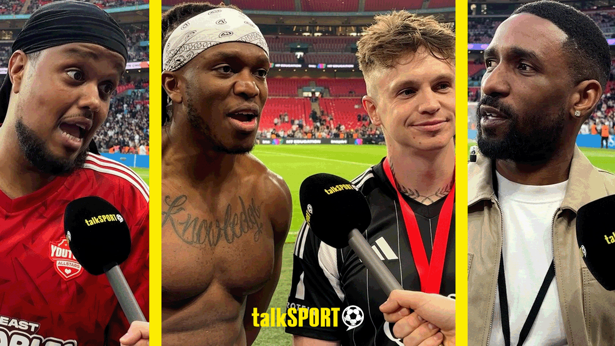 "We've raised over £4m." "I'd love to knock Jake Paul out." ksi and Joe Weller react to the #SidemenCharityMatch at Wembley Stadium 🏟️ WATCH in full HERE: