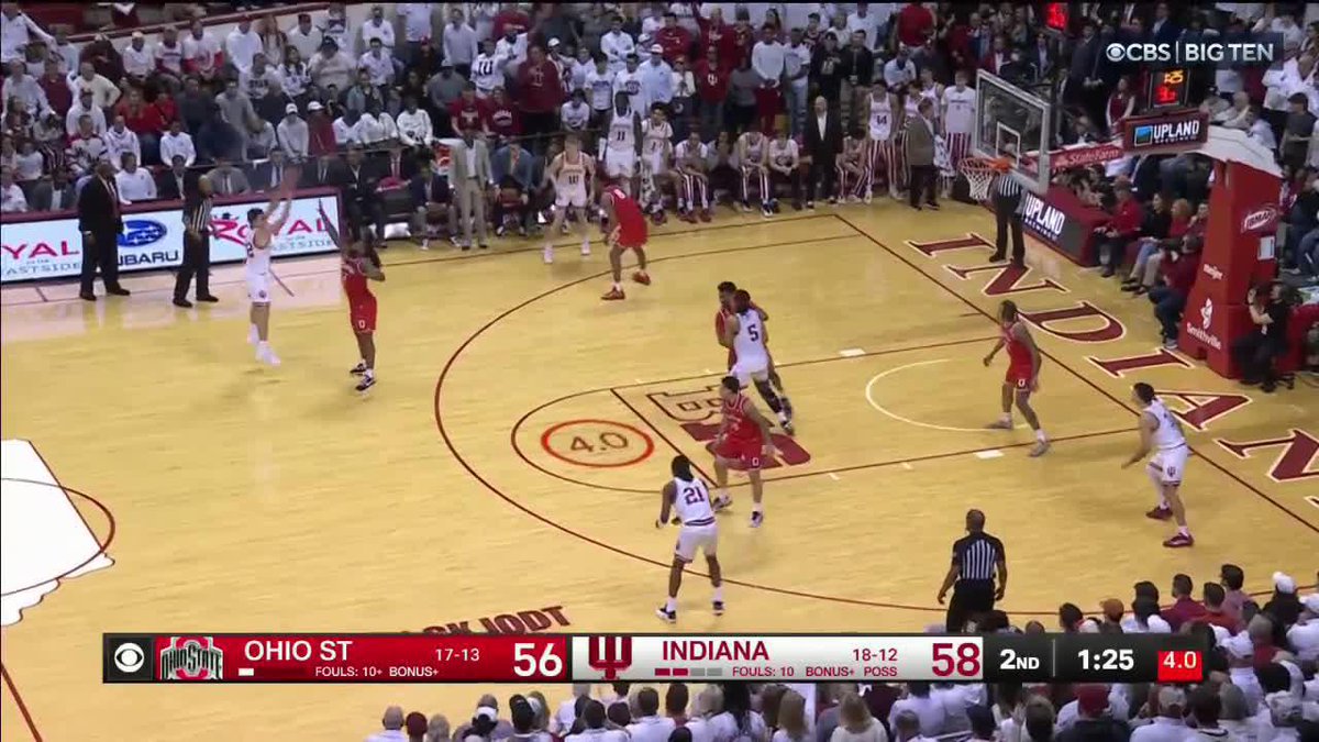 TREY GALLOWAY WAY DOWNTOWN 🎯 Indiana Basketball (via Big Ten Network)