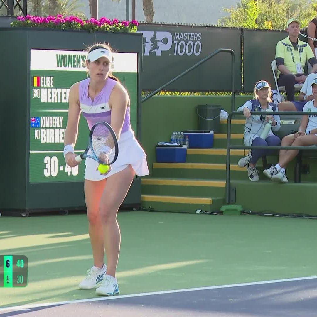 Tough as nails 🔨 Elise Mertens shows her grit to defeat Birrell in a hard fought match, 6-4, 7-5. #TennisParadise