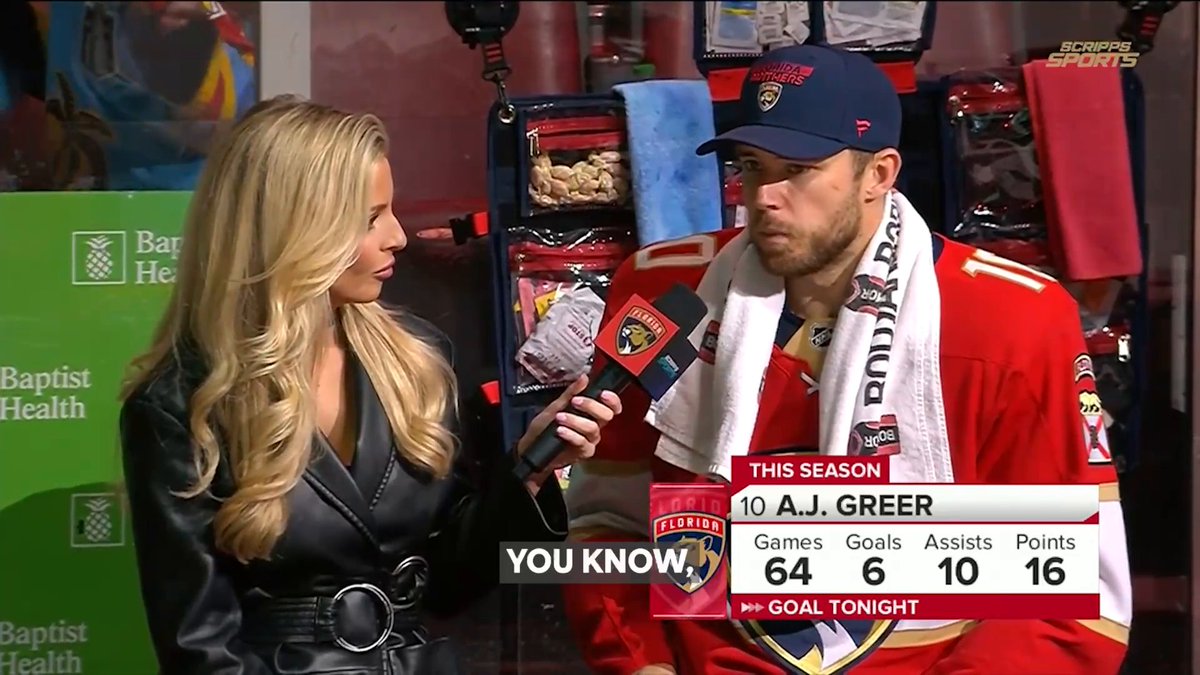 When A.J. Greer was placed on waivers in Boston, Brad Marchand was the first person to call him. They had a 15-minute chat and Marchand encouraged him to stick with it and spoke about overcoming adversity. That's the type of leadership the Florida Panthers are getting. 👏