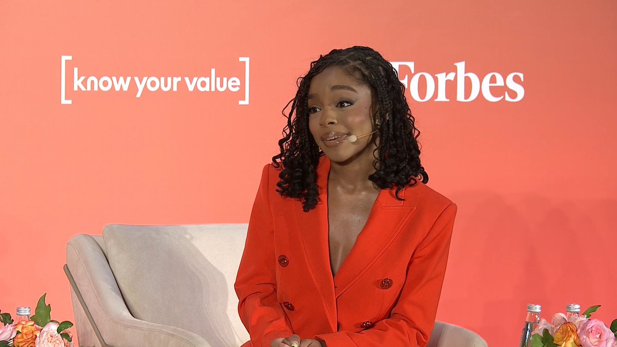 "I created the project because of the lack of Black women and Black girl kind of projects that I wanted to see." Marsai Martin, actress, producer and entrepreneur, spoke with @forbeswomen editor Maggie McGrath at the 2025 #Forbes3050 Summit. Know Your Value