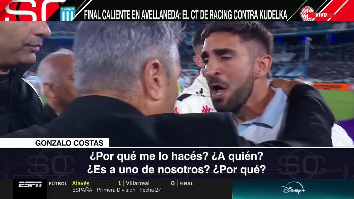 "SE ENOJARON POR FESTEJAR. PREGUNTALE SI NO FESTEJARON LA COPA ELLOS" 🔥 En #SportsCenter analizamos al detalle el caliente final en El Cilindro entre Frank Darío Kudelka y Gonzalo Costas 📺 #DisneyPlus