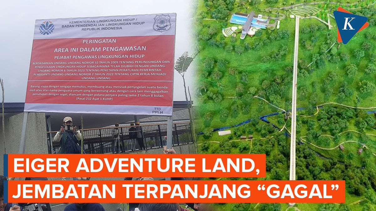 Eiger Adventure Land (EAL), destinasi ekowisata yang digadang-gadang memiliki jembatan gantung terpanjang di dunia, resmi disegel oleh pemerintah. / #Bogor #Puncak #Jembatan