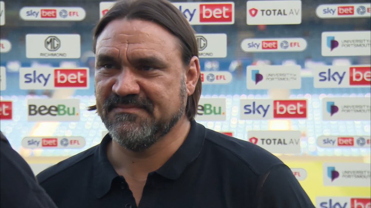 "It is one of the toughest tests we can face" Daniel Farke chats to Aaron Paul🎙📻 about Leeds United's promotion battle, and the test they face against Portsmouth ⚪️ #ITVFootball | #EFL
