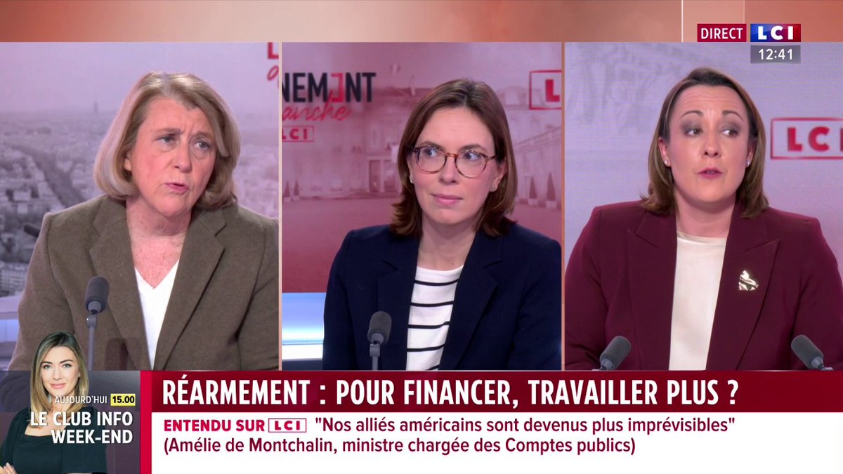 Mobilisation de l'épargne des Français pour la défense : Amélie de Montchalin annonce une "réunion inédite" le 20 mars "avec d'un côté les industriels de la défense et de l'autre côté les professionnels de la finance" ▶️ Avec Marie Chantrait ⬇️