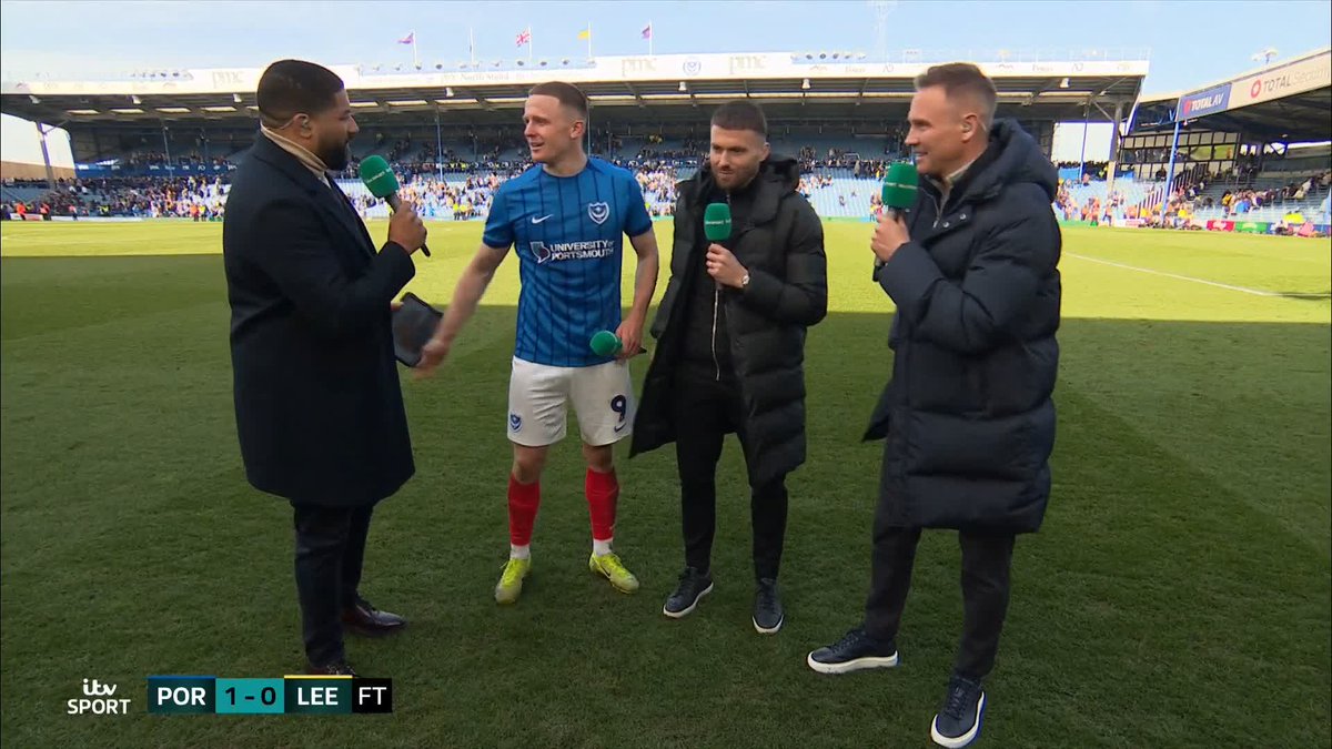 "I can't speak highly enough of these people in this city" Match winner Colby Bishop reacts to a HUGE victory for Portsmouth FC, against Leeds 💪 #ITVFootball | #PORLEE | Colby Bishop