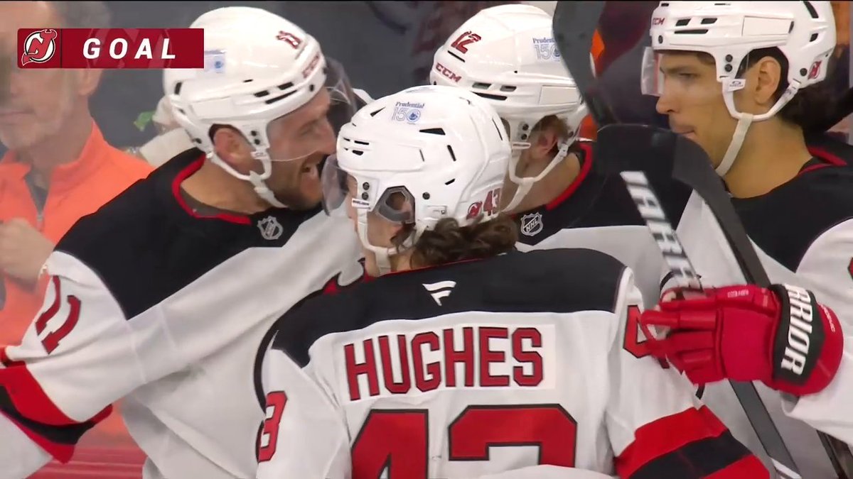 Cody Glass is on the board in his New Jersey Devils debut! 👏 📺: @NHL_on_TNT &amp; @SportsonMax ➡️