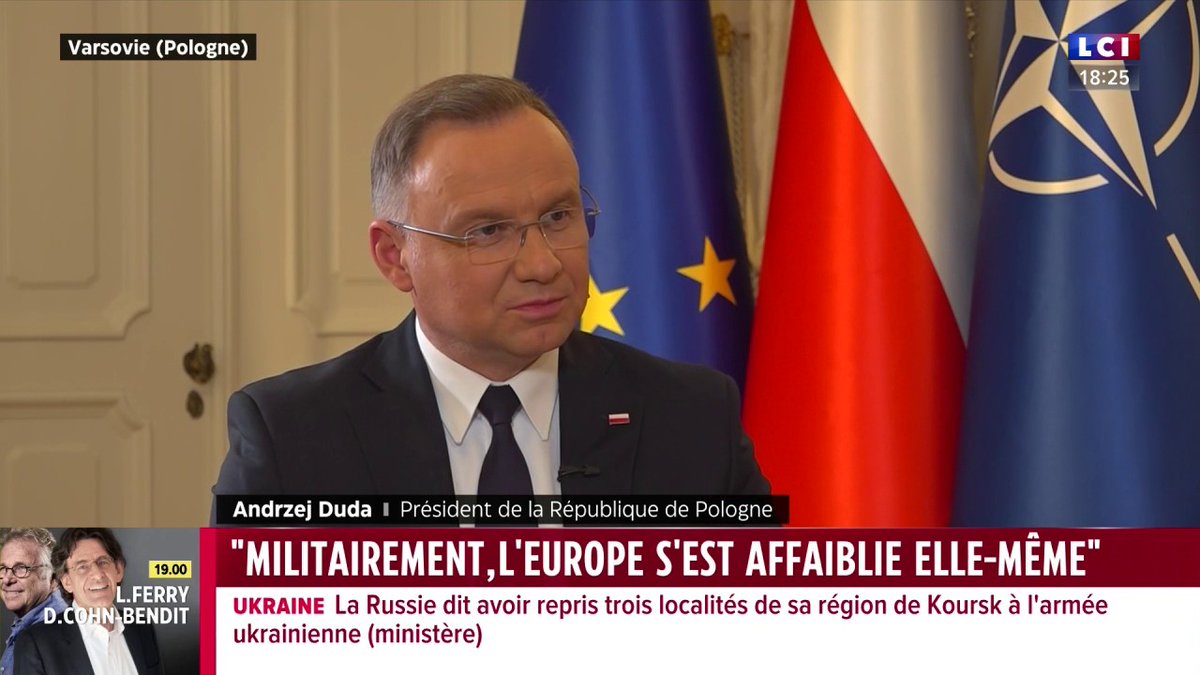 🔴 Défense polonaise 🗣️ Andrzej Duda (Andrzej Duda), Président de la Pologne, invité de Darius Rochebin : "Nous dépensons presque 5% de notre PIB dans la défense et nous sommes les seuls de l'Otan à le faire à ce niveau."