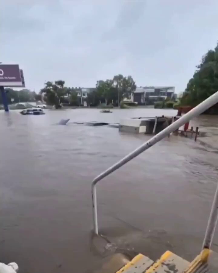 Flooding in Brisbane, Australia today due to ex Cyclone Alfred....