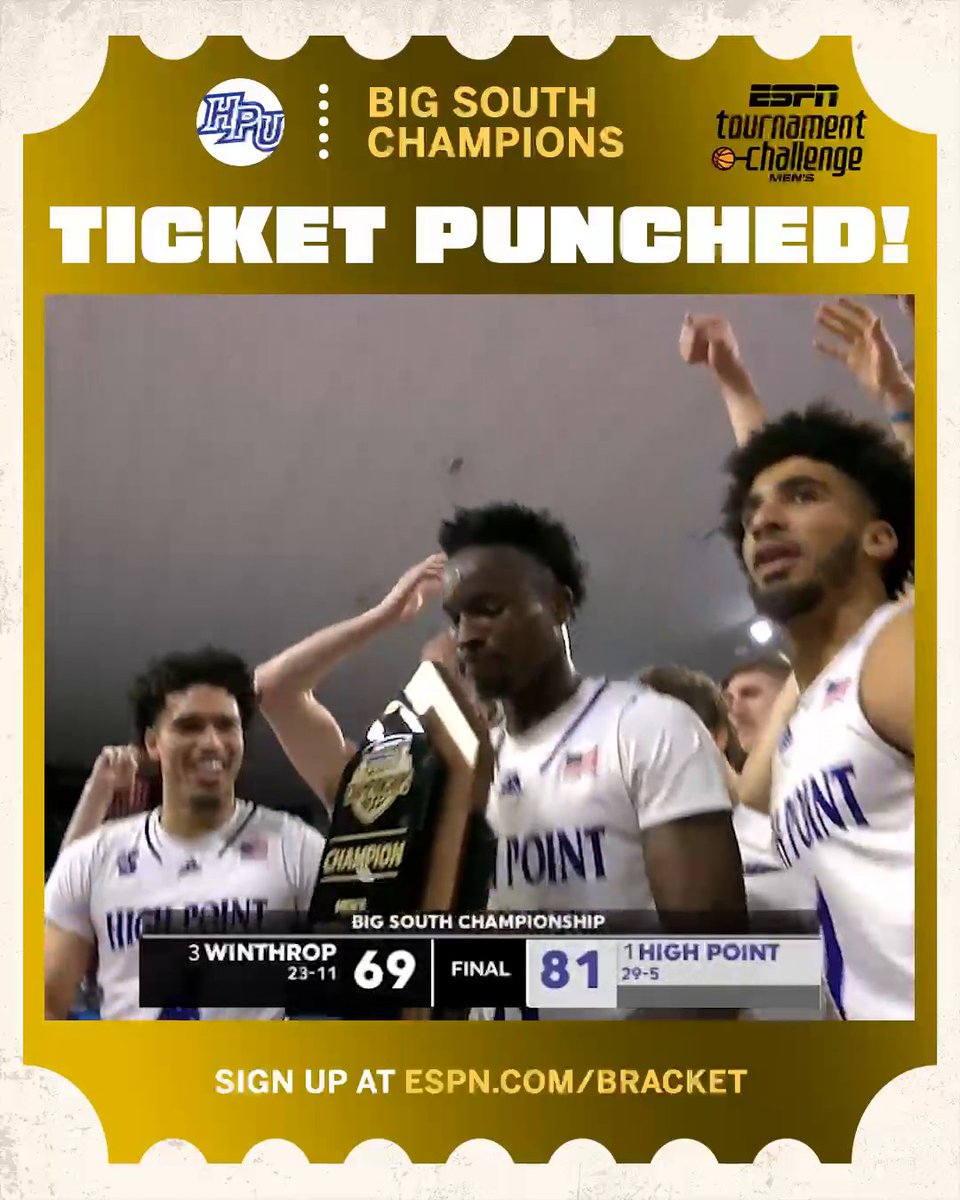 HIGH POINT IS DANCING FOR THE FIRST TIME EVER ‼️ The Panthers rallied from 15 down to win the Big South tourney 👏