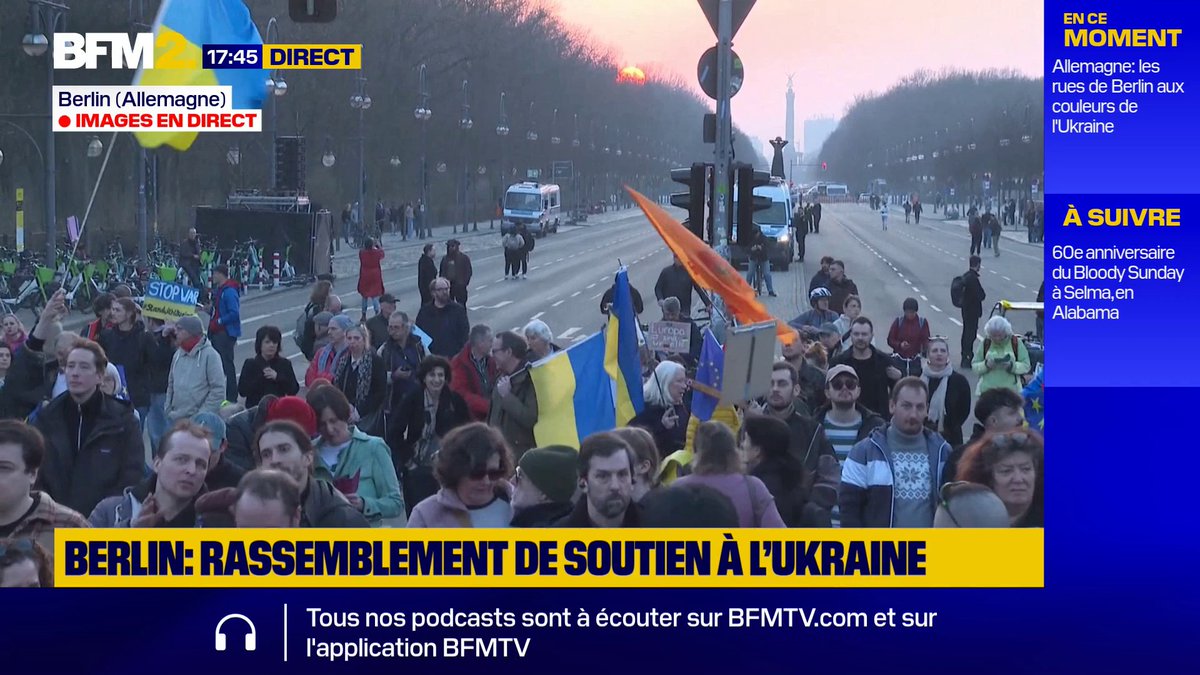 Des milliers de personnes sont descendues dans les rues de la capitale allemande pour soutenir le peuple ukrainien