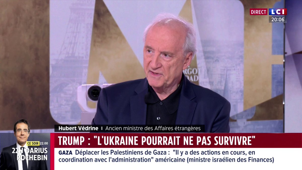 🔴 Guerre en Ukraine 🗣️ Hubert Védrine, ancien ministre des Affaires étrangères, invité de ✦ Margot Haddad ✦ : "Trump va arrêter la guerre en Ukraine dans des conditions plus ou moins mauvaises. Il va imposer un arrêt, ce n'est pas un cessez-le-feu."