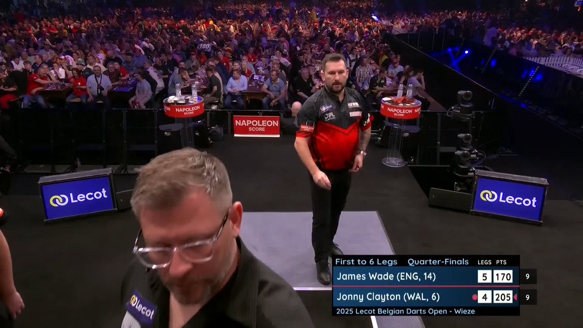 WADE INTO THE LAST FOUR! James Wade certainly in fine form at the moment and is backing up a decent run at the UK Open by reaching the last four here. He will face Littler in a repeat of that UK Open final in the last four in Wieze. 📺 | #ET1