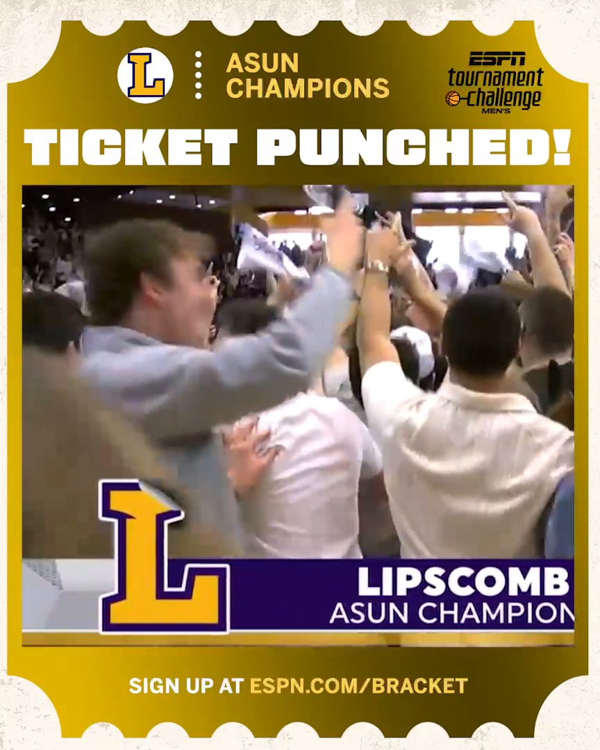 The Lipscomb Bisons are heading to the men's NCAA tournament for the SECOND TIME EVER ๐