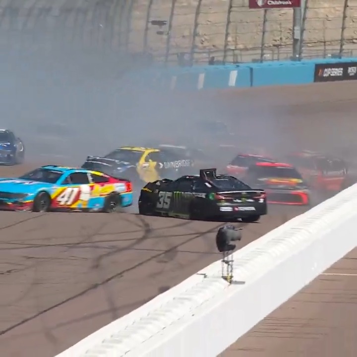 Multiple cars get together and there's trouble on the backstretch!