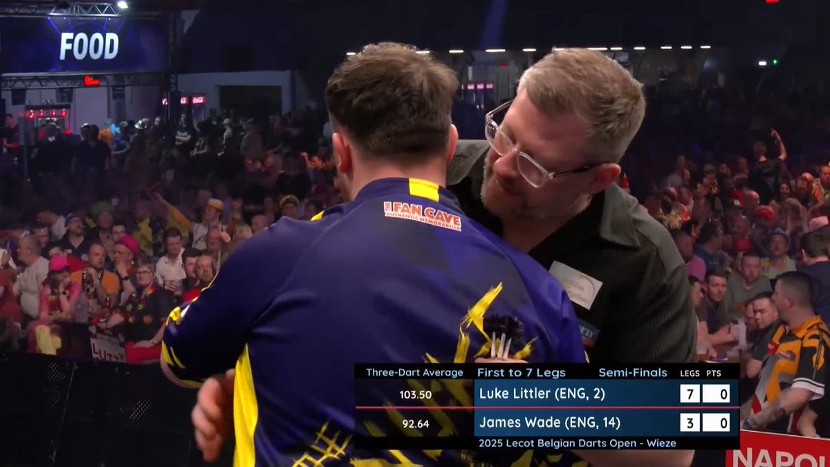 LITTLER STORMS PAST WADE! Luke Littler is one step closer to retaining his Belgian Open title as he beats James Wade 7-3, averaging 103.50! 📺 | #ET1