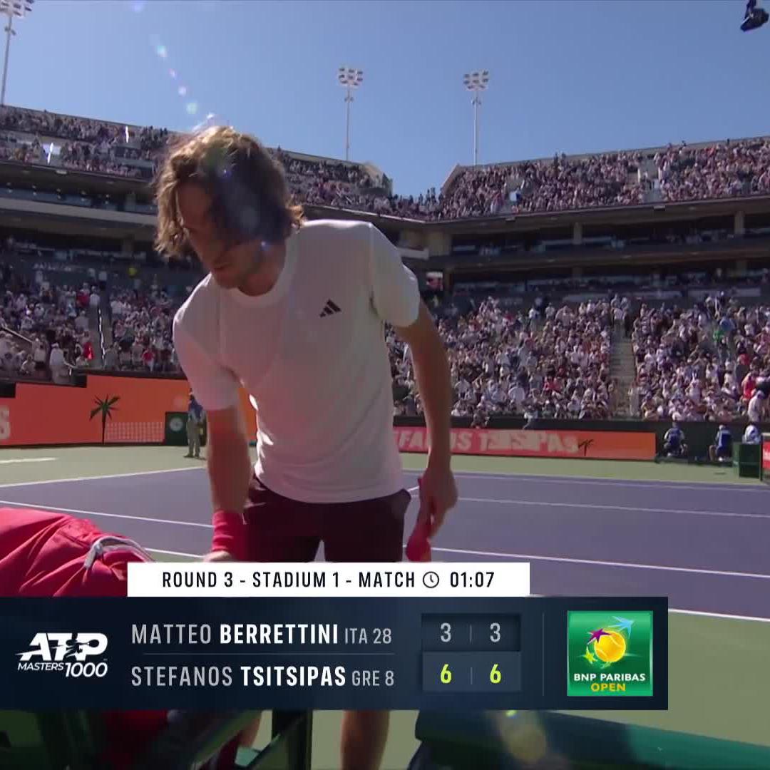 Striking up a storm 🌩️ Stefanos Tsitsipas collects his 7th win in a row as he defeats Matteo Berrettini 6-3 6-3 🔥 #TennisParadise
