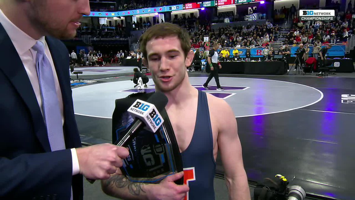 "I know I am the best kid in the country." 🗣️ Lucas Byrd is ready for the NCAA Championships after securing the B1G Championship at 133 lbs 👏 Illinois Wrestling #B1GWrestling on Big Ten Network 📺