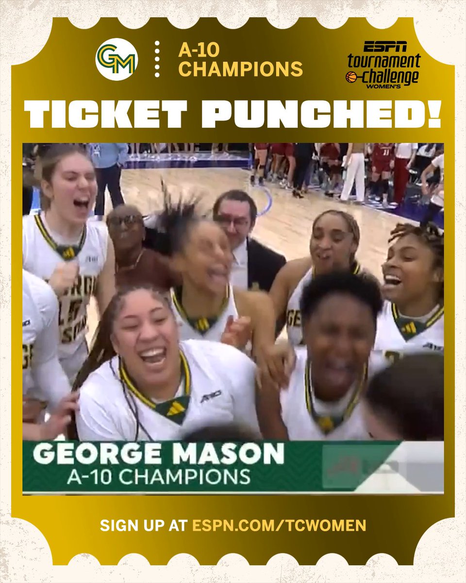 GEORGE MASON CLINCH THEIR FIRST-EVER CONFERENCE TOURNAMENT TITLE‼️ This will be the Patriots' first NCAA tournament appearance in program history 😤