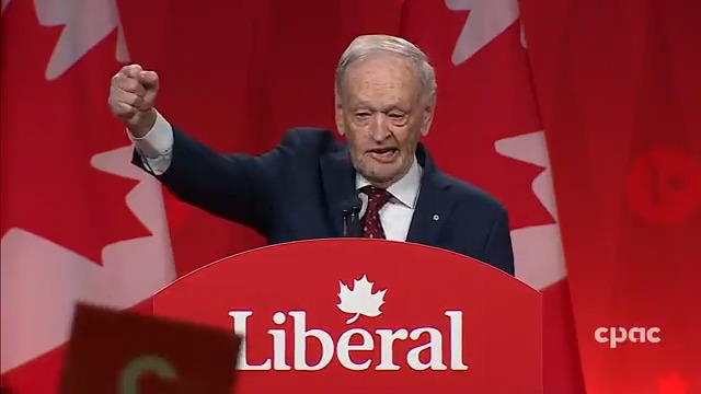 "It is our land that is the envy of the world. Canada will continue to rise: true north strong and free. Nobody will starve us into submission—because Canada is and will remain the best country in the world. Vive the Canada!” — Jean Chrétien, in address to Liberals. #cdnpoli