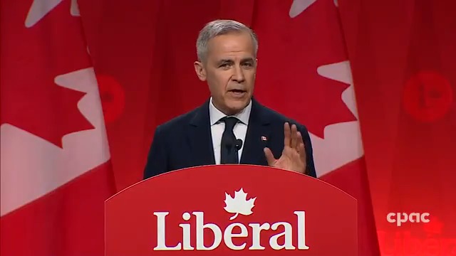 “We didn’t ask for this fight. But Canadians are always ready when someone else drops the gloves. So the Americans—they should make no mistake. In trade, as in hockey, Canada will win,” says Mark Carney in an address to Liberals after winning the party leadership. #cdnpoli