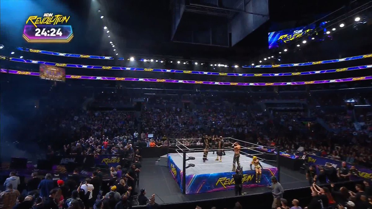 This entrance gets 💥💥💥💥💥! Watch #AEWRevolution Zero Hour on YouTube right now! ▶️ @OrangeCassidy | #TheRizzler |Mark Briscoe | @AjBefumo