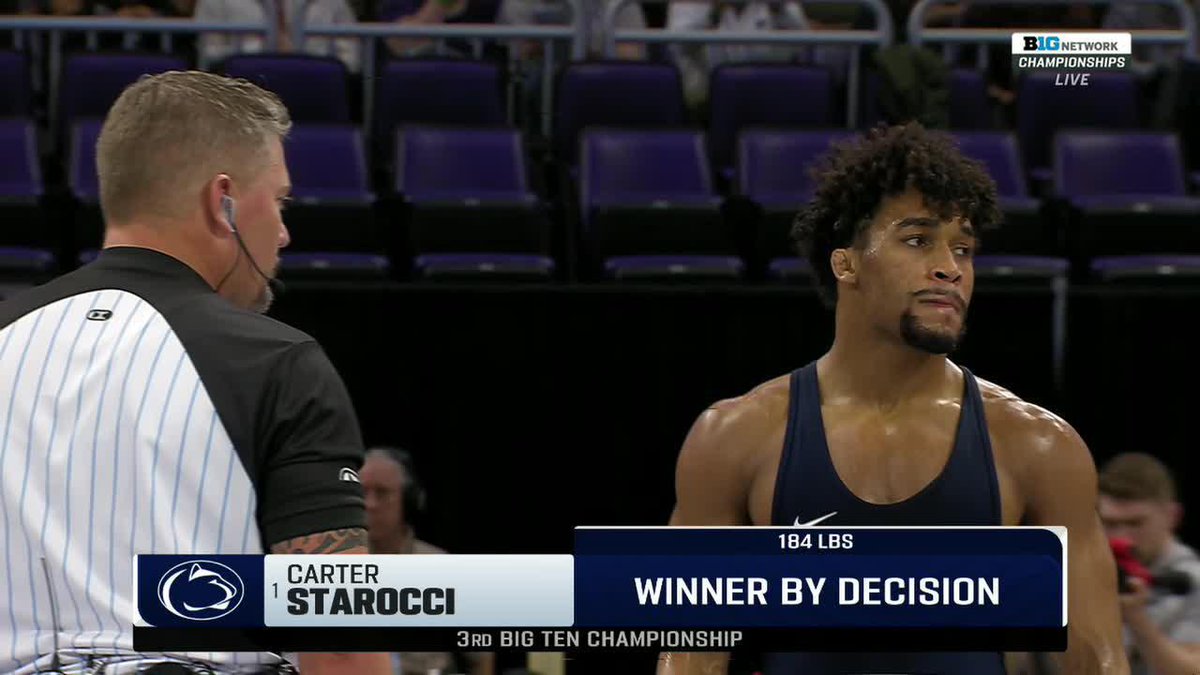 A SUDDEN VICTORY STAROCCI WIN 👀 Make that four-straight individual B1G Championship wins for Penn State WRESTLING 🦁 #B1GWrestling on Big Ten Network 📺