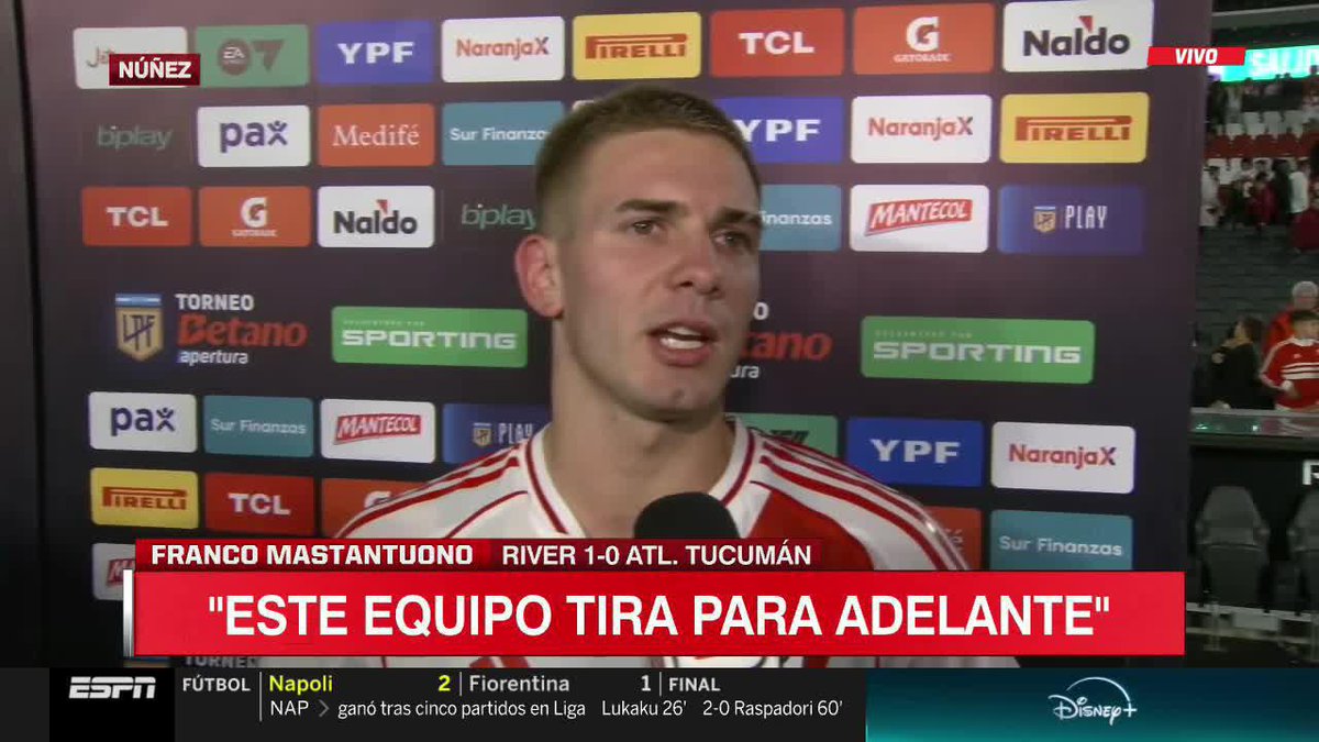 “La gente exige porque es River” Te lo dice Mastantuono con 17 años.. Pero ojo que TomiCarp912 se enoja porque exigis a tus jugadores estando en River. Hoy el Monumental habló en la previa y la mitad levantaron las patas, es por acá!