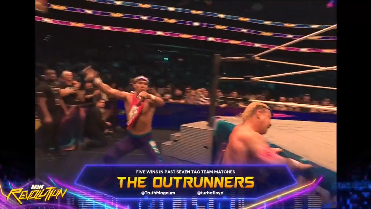The Youngest Men Alive are ready for their shot at the AEW World Tag Titles! Watch #AEWRevolution on PPV right now! Truth Magnum of The Outrunners | @TurboFloyd_