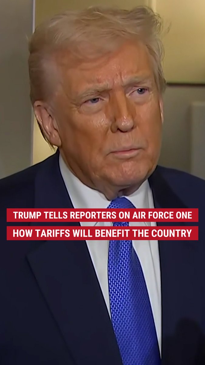 'MAKE OUR COUNTRY RICH AGAIN': President Trump pushes back against concerns about tariffs while talking to reporters aboard Air Force One.