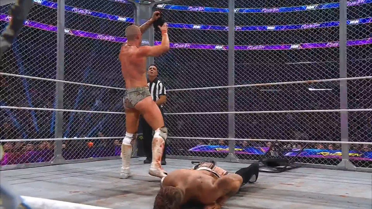 Styles Clash on the thumbtacks! #AEWRevolution