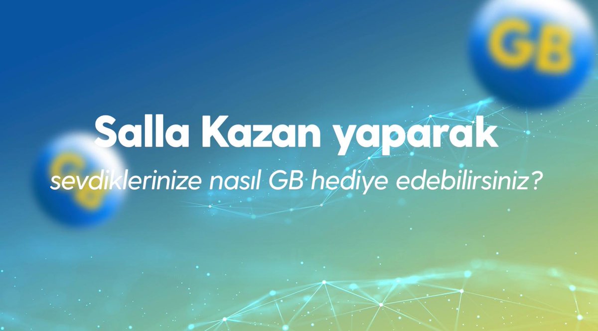 Ramazan’a özel Salla Kazan'da 100 milyon GB hediye sizi bekliyor! 🤩 Siz de Salla Kazan yapın ve 100 milyon GB'dan payınızı kapın. Kazandığınız GB’ları ister kendiniz kullanın ister iki katını sevdiklerinizle paylaşıp ek GB kazanın.⁣ Sevdiklerinize nasıl GB hediye edebileceğinizin cevabı videoda. 👇