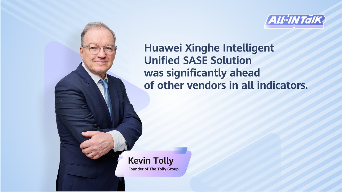 Kevin Tolly, founder of the Tolly Group, a globally trusted IT testing firm, explained why Huawei's Xinghe Intelligent Unified SASE Solution outperformed all other vendors. In an #AllinTalk episode, Tolly explains how Huawei Xinghe was selected following comprehensive evaluation and testing. #HuaweiMWC #MWC25