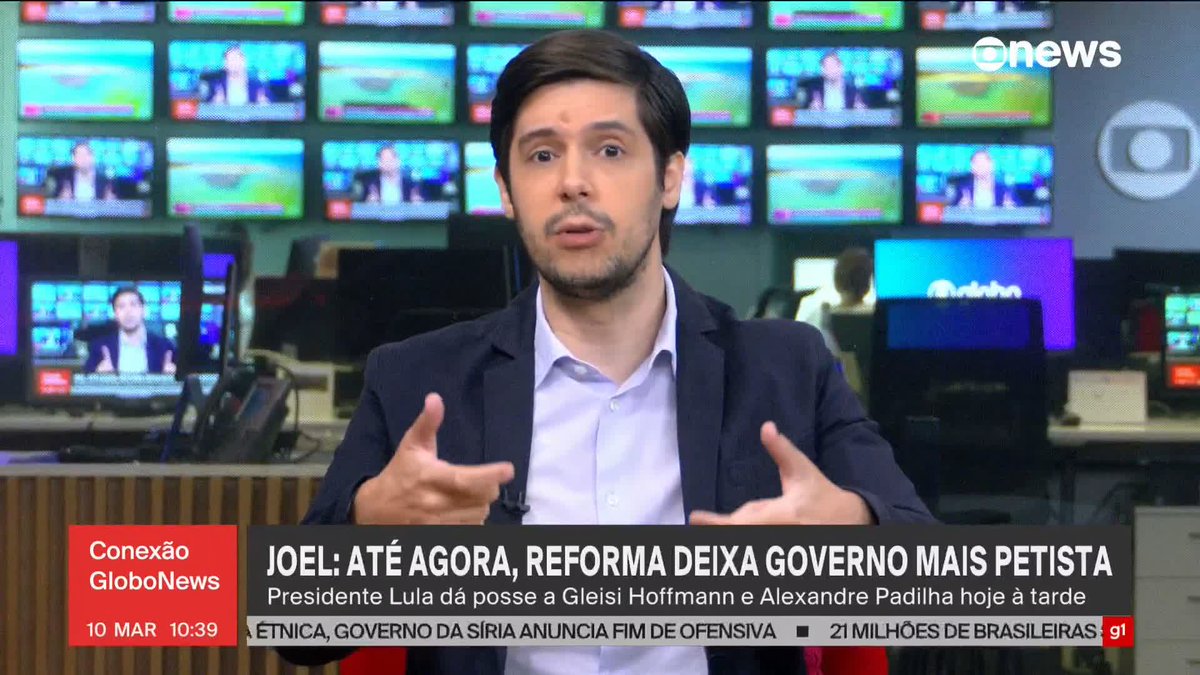 Para Joel Pinheiro 🇧🇷, Lula "está tornando o governo ainda mais petista do que era". Na visão do comentarista, presidente aposta na direção oposta: "Gleisi Hoffmann representa a linha mais raiz do partido". ➡ Assista ao #ConexãoGloboNews: #GloboNews