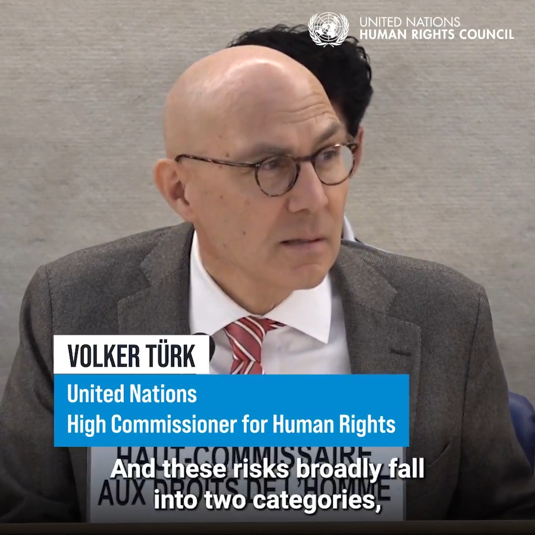 Digitalization and innovation must be tools for inclusion and designed with and for persons with disabilities, UN Human Rights chief Volker Türk told the United Nations Human Rights Council. "#Cyberbullying is ugly and unacceptable. We must confront it everywhere," he said. #HRC58
