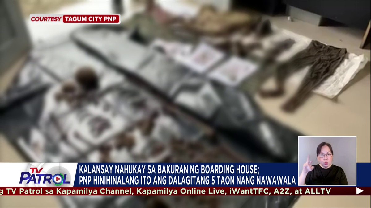 Natapos na ang paghahanap ng isang pamilya sa isang dalagitang halos 5 taon nang nawawala sa Tagum City, Davao Del Norte. Subalit labis ang hinagpis ng pamilya dahil kalansay na nang matagpuan ang biktima.