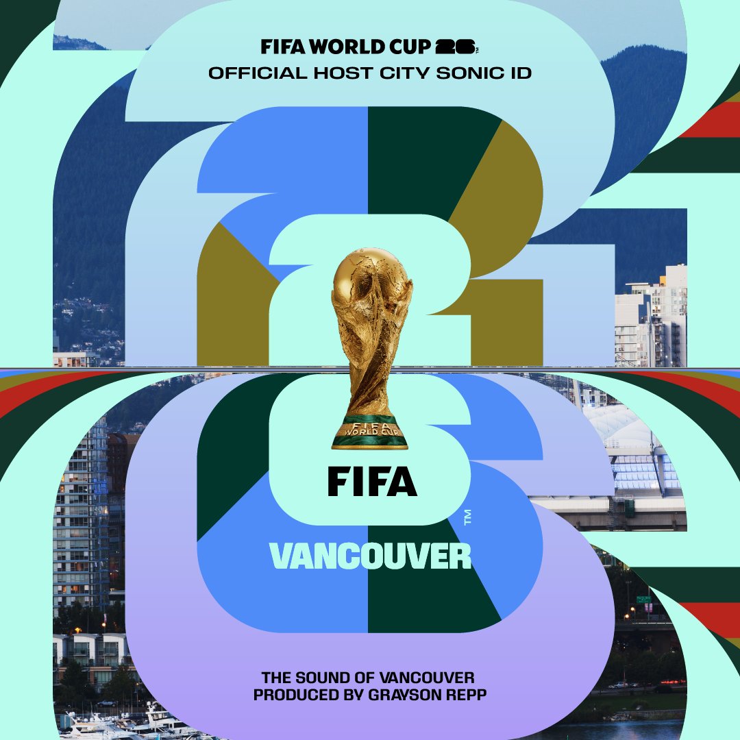 🎧 Vancouver is ready for the #FIFAWorldCup... 🇨🇦 The official #WeAre26 Sonic ID of FWC26Vancouver is out now, featuring local-talent GRAYSON REPP!