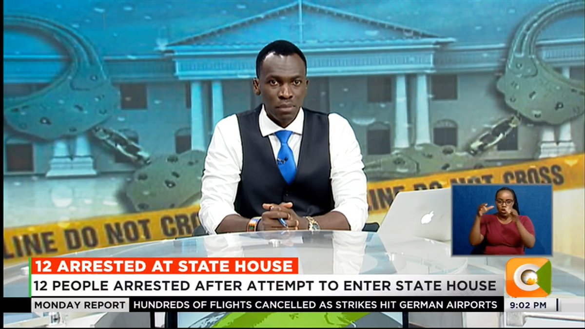 12 Arrested At State House: 12 people arrested after attempt to enter State House Police surveillance heightened around State House #CitizenMondayReport Trevor Ombija, HSC