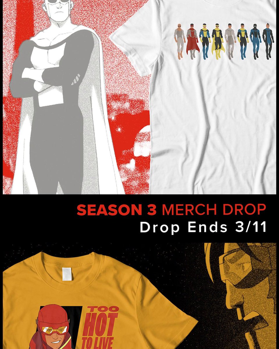 Don't miss your chance to get these exclusive Invincible shirts from the Skybound Shop, worms!