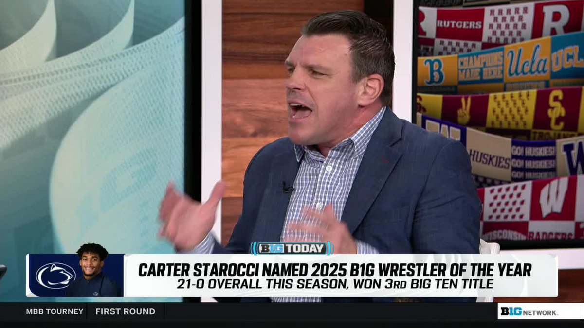 "He's the toughest guy I've ever seen in college wrestling." Shane Sparks raves about Penn State WRESTLING star Carter Starocci 👇 #B1GWrestling