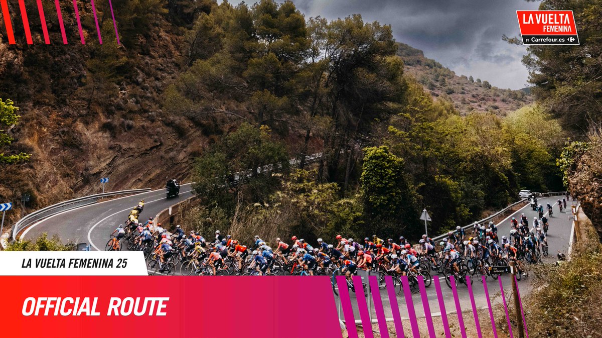 🔥 #LaVueltaFemenina 🔥 🛣 2 flat stages / 2 etapas llanas ⛰ 1 hilly stage / 1 etapa de media montaña ⛰ 2 mountain stages / 2 etapas de montaña 〰️1 hilly stage / 1 etapa ondulada ⏱ 1 TTT / 1 CRE 🏁 748 km