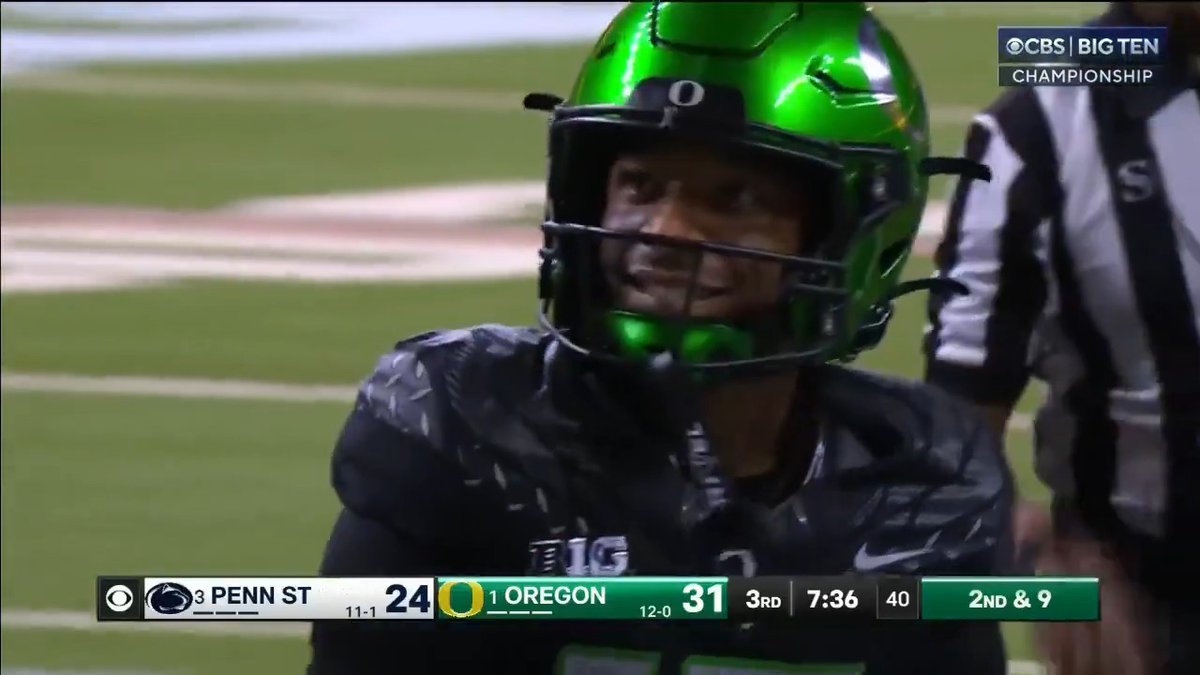 REC: 11 YDS: 181 TD: 1 Relive Tez Johnson's historic Big Ten Conference title game performance 👇 #B1GFootball x @OregonFootball