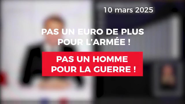 Pas un euro de plus pour l'armée ! Pas un homme pour la guerre ! Mon édito vidéo de cette semaine 👇