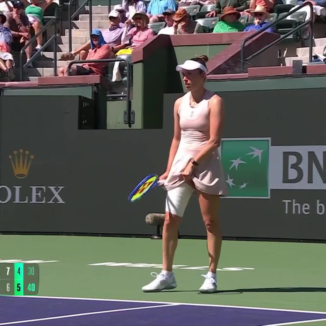 No. 5 seed converts her 6th match point! 😅 Madison Keys fights past Mertens 6-2, 6-7(8), 6-4! #TennisParadise