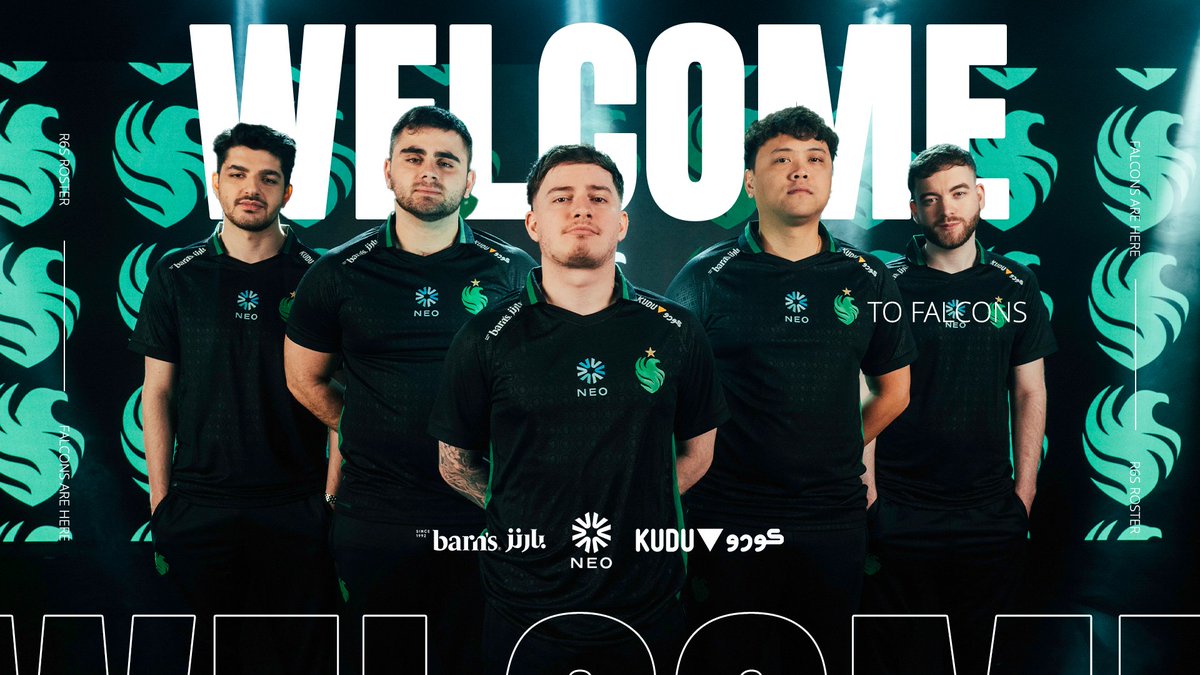 SQUAD ASSEMBLED. TIME TO MAKE HISTORY. Introducing our new Rainbow Six Siege roster. 🦅 Shaiiko 🦅 BriD 🦅 LikEfac 🦅 Yuzus 🦅 Solotov 🧠 Falcons Stooflex - Falcon JULIOAKAJULIO 📊 eaglemees #FalconsAreHere