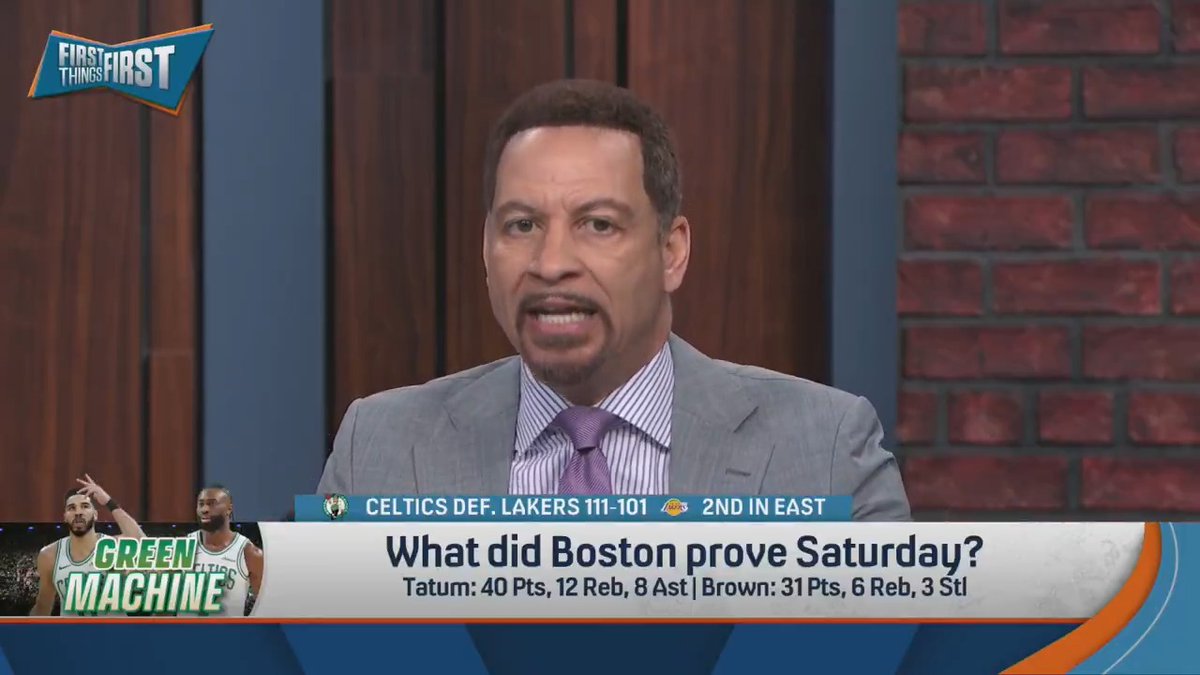 “Jayson Tatum, this could be his year… He does not get the respect that I feel he deserves.” — Chris Broussard