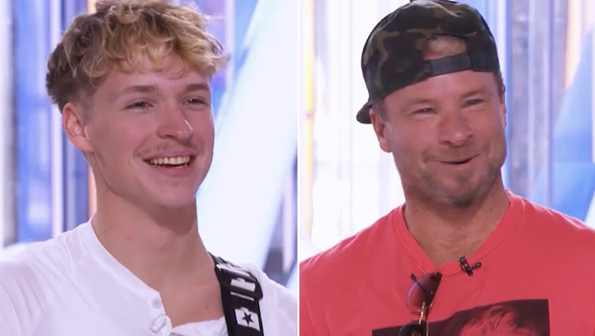 Backstreet Boys’ Brian Littrell joins his son, Baylee, during his American Idol audition. 🎸
