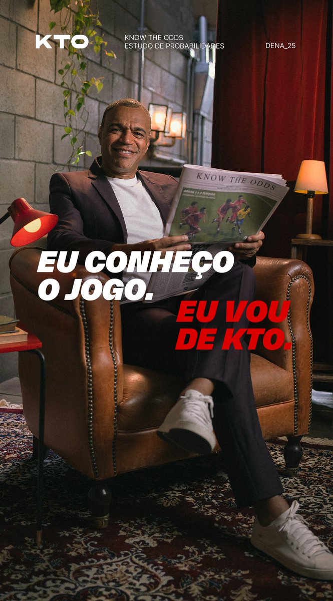 Craque nos campos. Craque nos comentários. E agora, craque no time KTO. Bem-vindo, Denilson Show