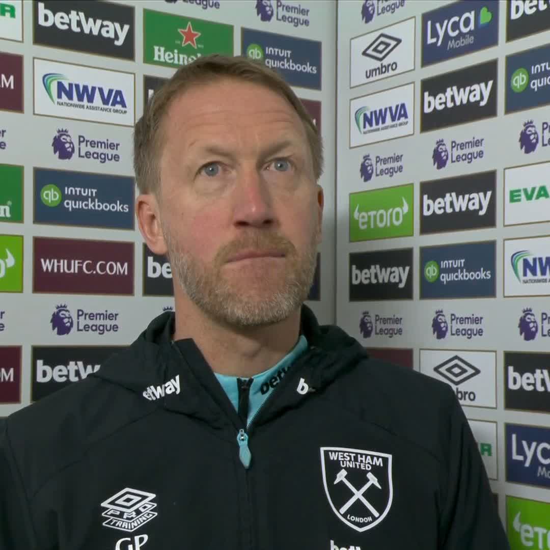 "We're disappointed with the goal because I think it looks like there's two hands on the back of our centre-back" 🤨 Graham Potter reacts after West Ham's defeat to Newcastle 🎙️